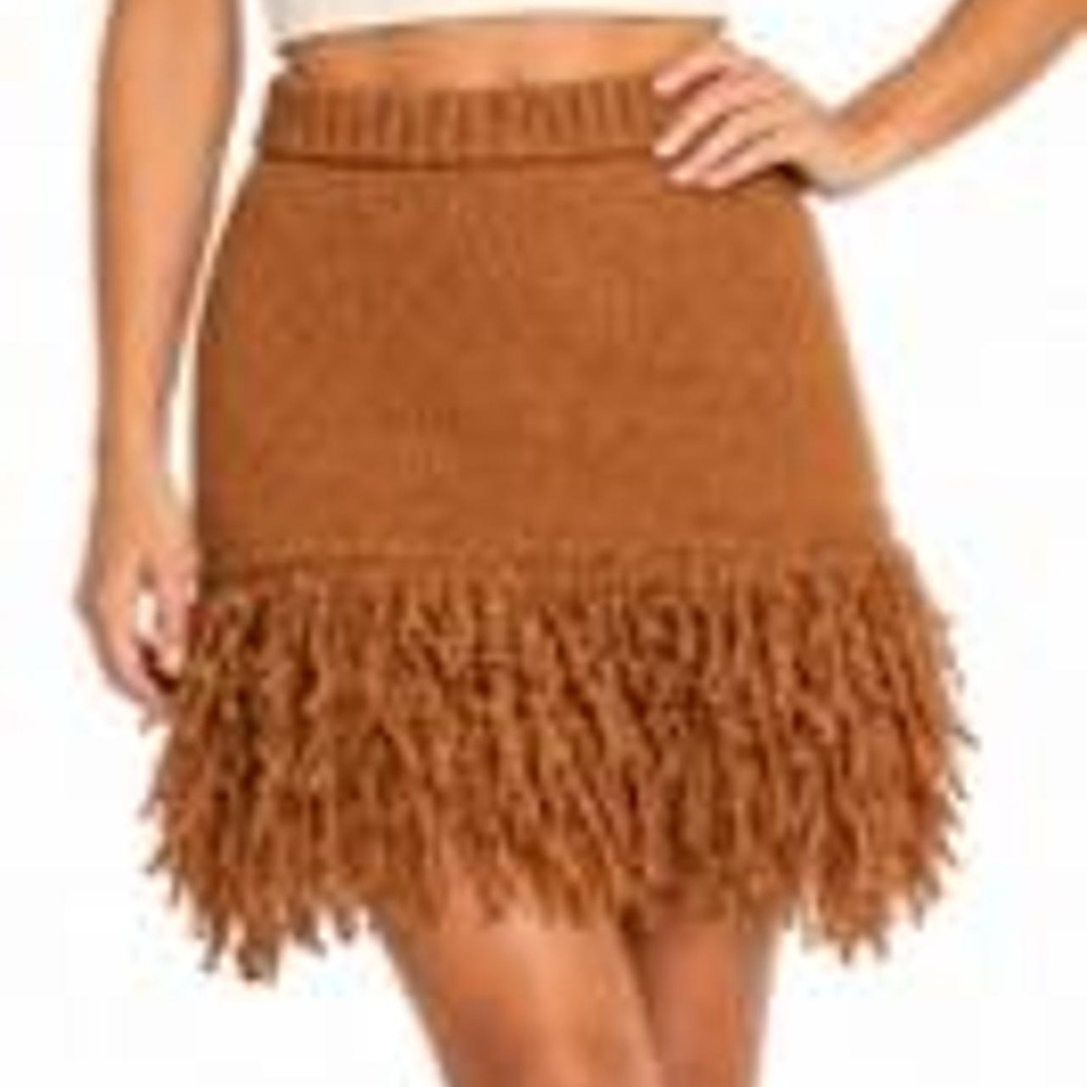 Women's Boho Knitwear Fringed Skirt Sweater Skirt Western Wear